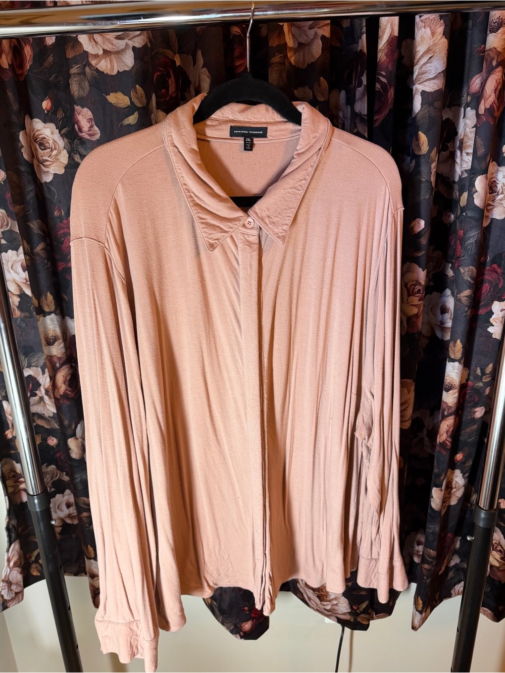 Universal Standard Dusty Pink Button-Down Long Sleeve Shirt
